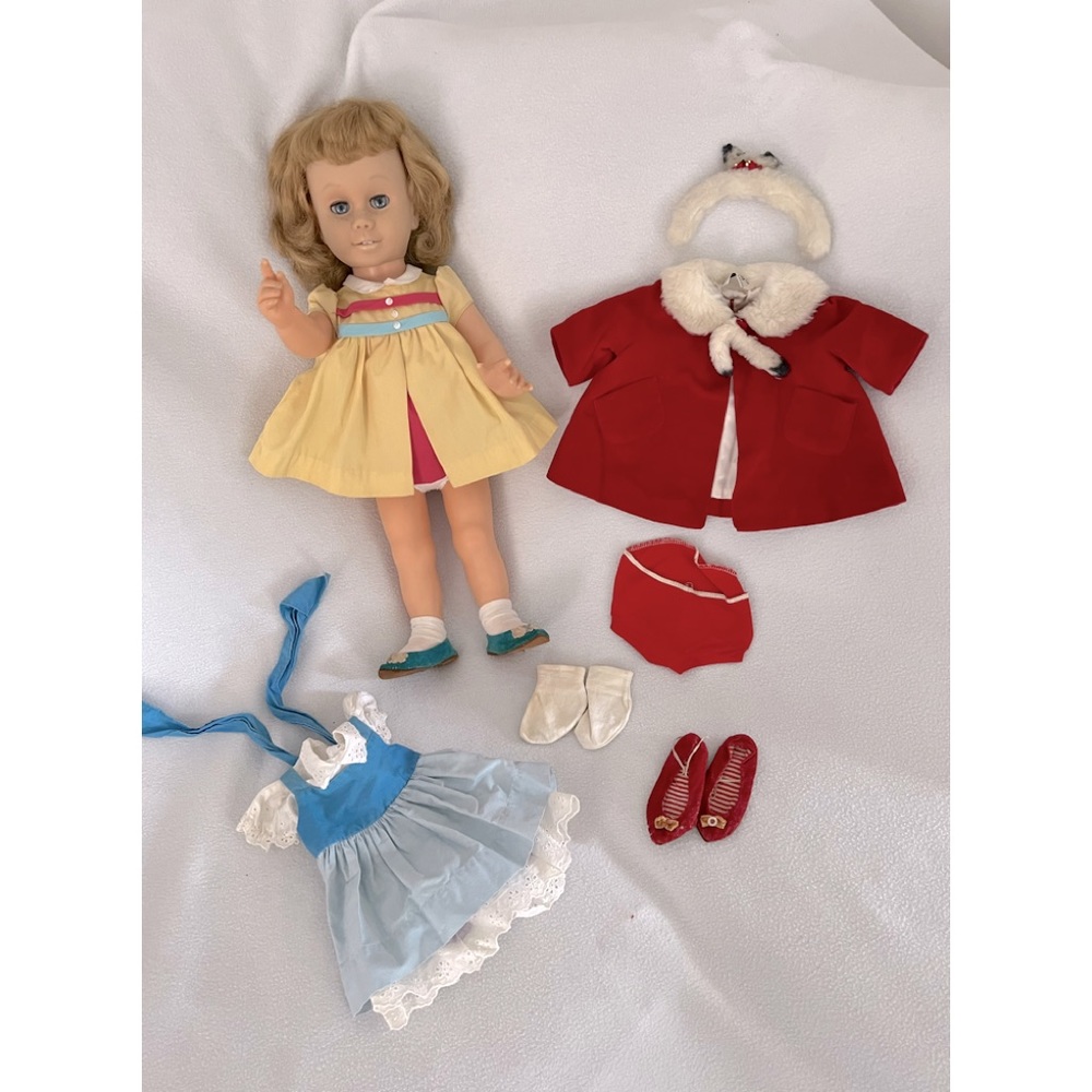 Doll, Chatty Cathy Doll original vintage, 1960 with 3 outfits
